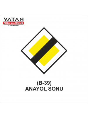 B-39 ANA YOL SONU