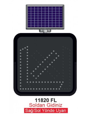 Solar Led´li Tek Yönder Uyarı Sağ - Sol Yönde Uyarı 11820 FL