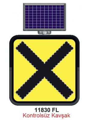 Solar Led´li Tek Yönder Uyarı Kontrolsüz Kavşak 11830 FL