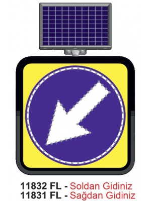 Solar Led´li Tek Yönde Uyarı Sağdan Gidiniz 11831 FL