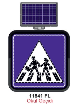 Solar Flaşörlü Tek Yönde Uyarı Levhası 62