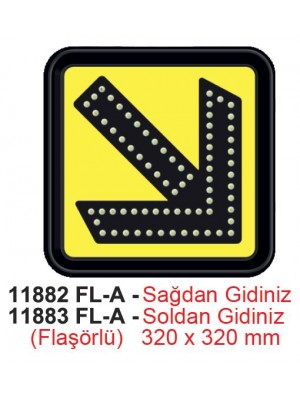 AC Ledli Flaşörlü Sağdan ve Soldan Gidiniz Levhası 1