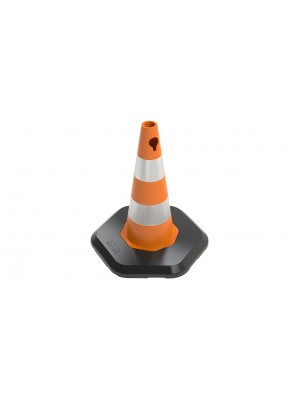 50 cm Ağırlıklı PPC+PVC Trafik Konisi (Çift reflektifli)