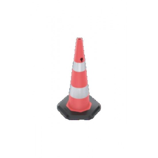 93 cm Ağırlıklı PVC Trafik Konisi (Çift reflektifli)